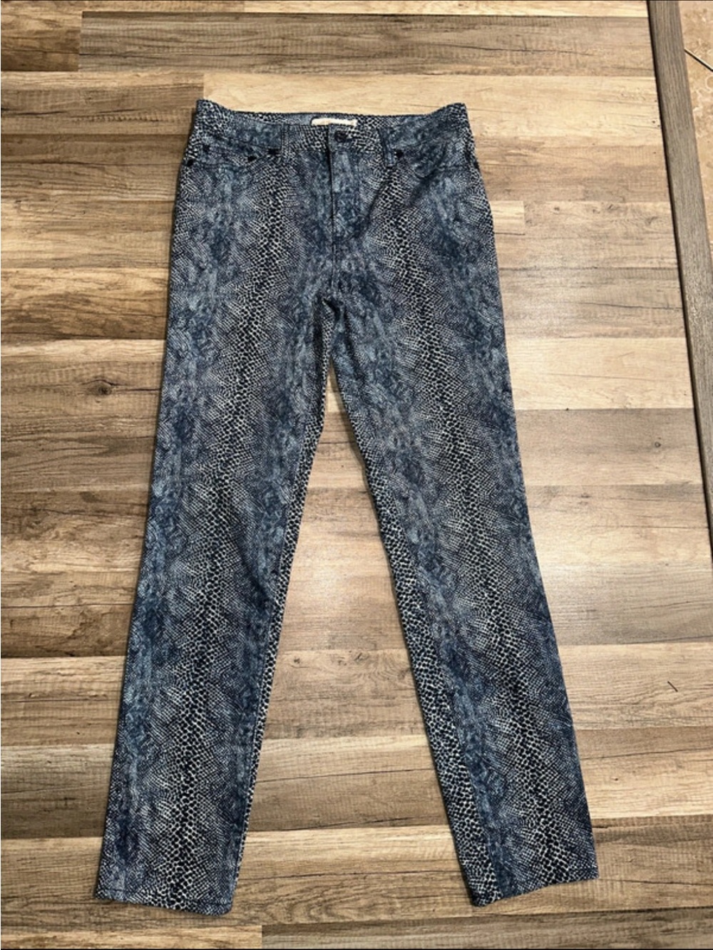 Tory Burch Blue Snake-Print Jeans